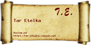 Tar Etelka névjegykártya